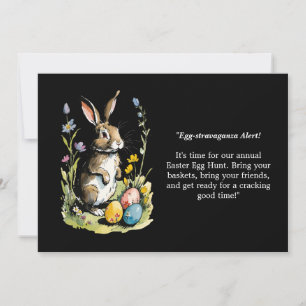 Osterbrunch & Eierjagd Wildblume Bunny Einladung