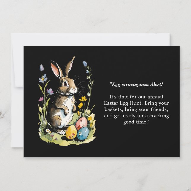 Osterbrunch & Eierjagd | Wildblume Bunny Einladung (Vorderseite)