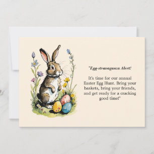 Osterbrunch & Eierjagd Wildblume Bunny Einladung