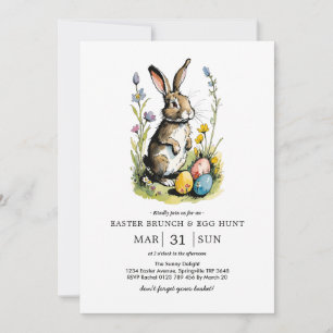 Osterbrunch & Eierjagd   Wildblume Bunny Einladung