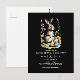 Osterbrunch & Eierjagd   Wildblume Bunny Postkarte