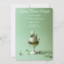 Osterbrunch-Einladung Florales Ei Frühling Elegant Einladung