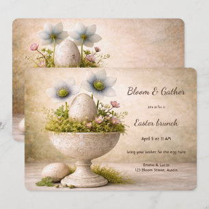Osterbrunch-Einladung Minimal Floral Frühling Einladung