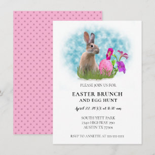 Osterbrunch Häschen Einladung