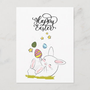 Osterbrunch & Ostereiersuche   Süße Osterhasen-Ost Einladungspostkarte