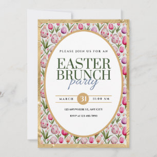 Osterbrunch Party Floral und Eier Ankündigung