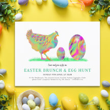 Osterbrunch und Eierjagd Wasserfarben Budget
