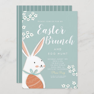 Osterbrunch Weißer Bunny und Ei Einladung