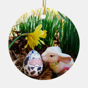 Osterbrunneneier Keramikornament