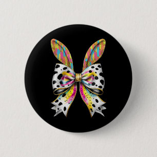 Osterbsonnige Rabbit Coquette Bow Happy OsterGirl Button