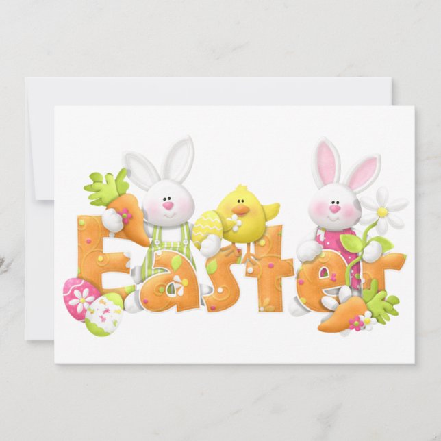 Osterbunnien und Kick-Flat-Karte (Vorderseite)