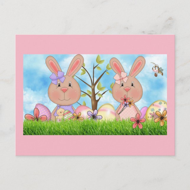 OsterBunnies Feiertagspostkarte (Vorderseite)