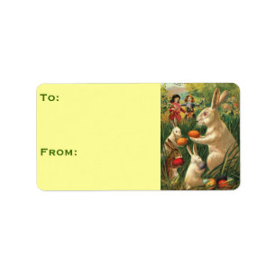 Osterbunnies mit Eiern Adressaufkleber