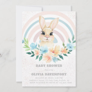 Osterbunny Boho Rainbow Girl Baby Shower Einladung