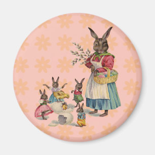 Osterbunny Chckens Bunnies Eggs Magnet