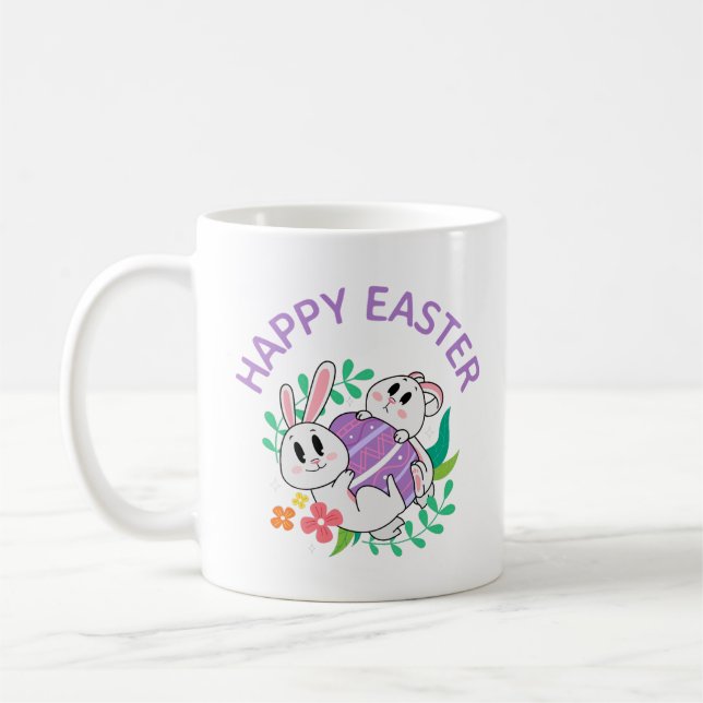 Osterbunny Egg Umarmung Tasse (Links)