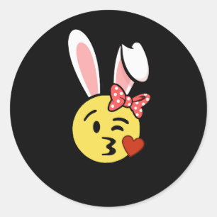 Osterbunny Emoji Runder Aufkleber
