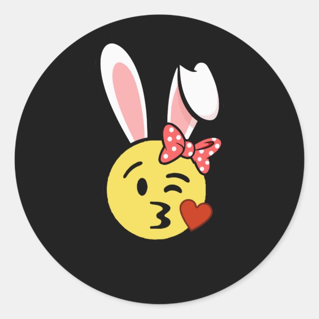 Osterbunny Emoji Runder Aufkleber (Vorderseite)