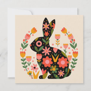 Osterbunny Floral Motif Feiertagskarte