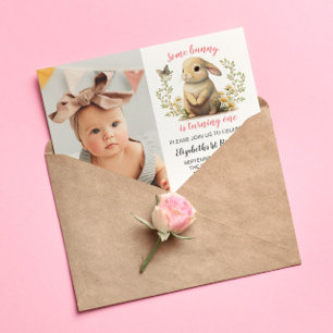 Osterbunny Girl Foto Geburtstagseinladung Postc Postkarte