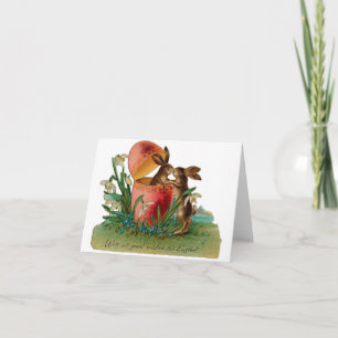 Osterbunny Kiss Vintag Feiertagskarte