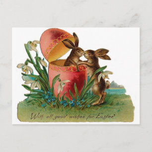 Osterbunny Kiss Vintag Feiertagspostkarte
