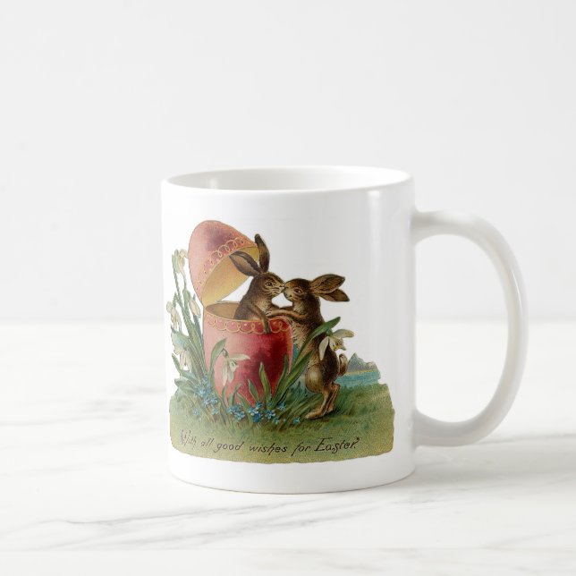 Osterbunny Kiss Vintag Kaffeetasse (Rechts)