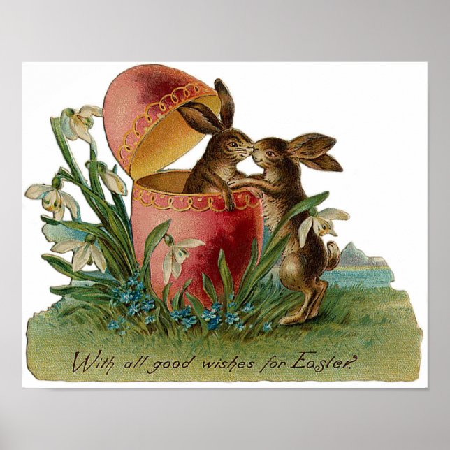 Osterbunny Kiss Vintag Poster (Vorne)