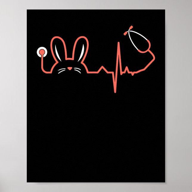 Osterbunny Stethoscope Nurse Doktor Rabbit Scrub Poster (Vorne)