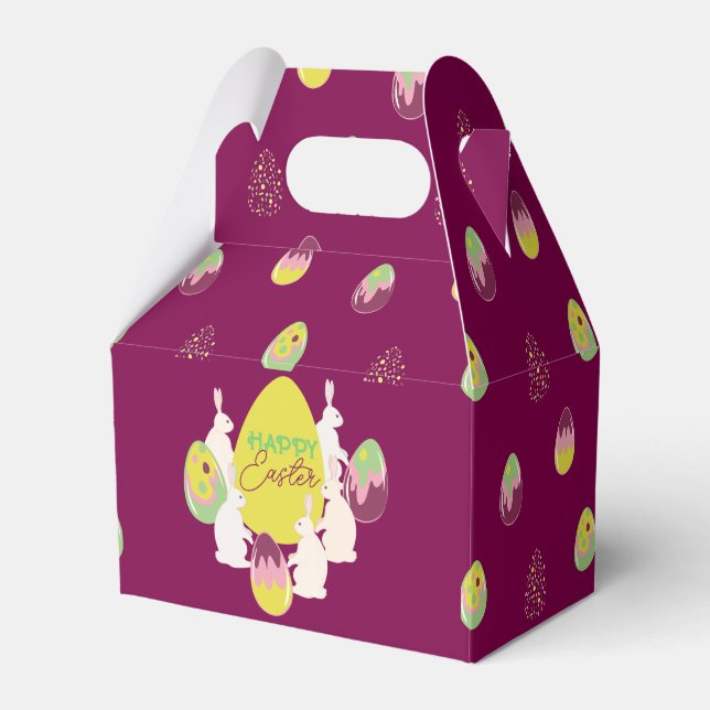 Osterbüscheln und bemalte Eier. Geschenkschachtel (Vorderseite)