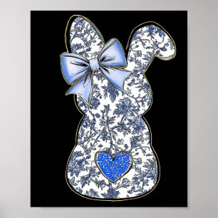 OsterChinoiserie Blumenstrauß mit Niedlichem Blaue Poster