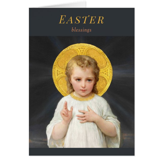Osterchristliches Kind, das Émile Munier Card segn (Vorne)