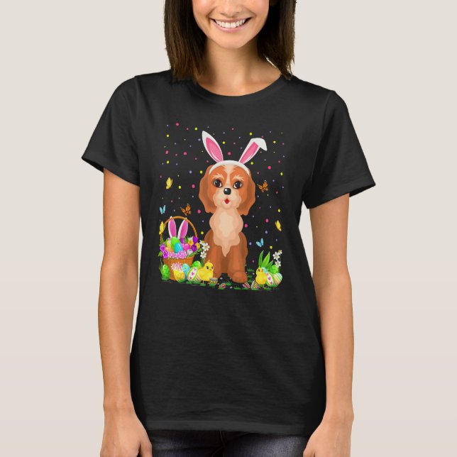 Ostercockapoo Hund Bunny Egg Jagd Cockapoo Eas T-Shirt (Vorderseite)