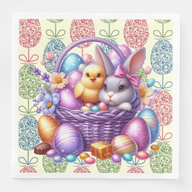 Osterdekoration Eier Serviette (Vorderseite)