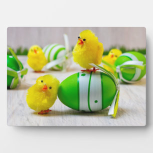 Osterdekoration - Ostereier und Küken Fotoplatte