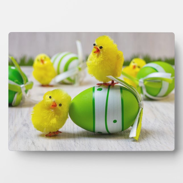 Osterdekoration - Ostereier und Küken Fotoplatte (Vorderseite)