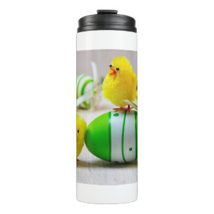 Osterdekoration - Ostereier und Küken Thermosbecher