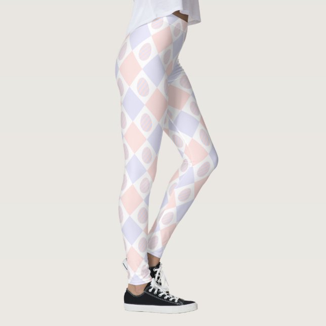 Osterdiamantmuster mit dekorierten Eiern Leggings (Rechts)