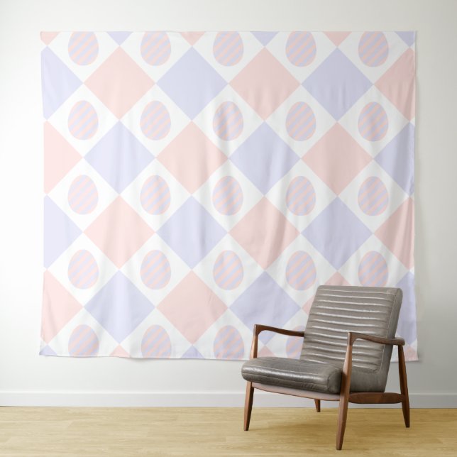 Osterdiamantmuster mit dekorierten Eiern Wandteppich (Beispiel (Horizontal))