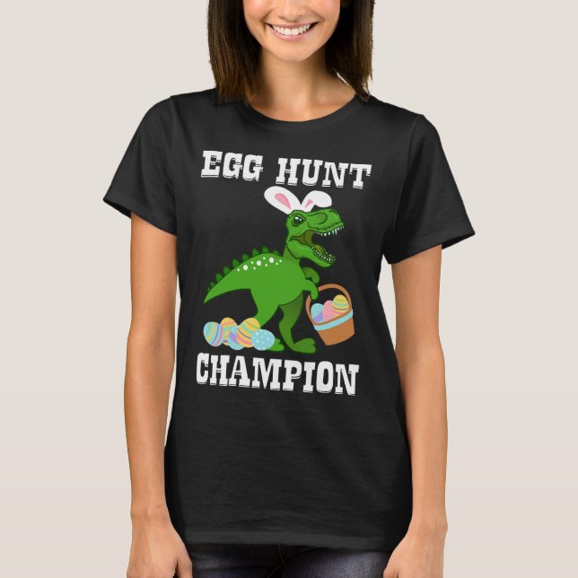 OsterEGG HUNT CHAMPION T Rex Dinosaur Bunny Funn T-Shirt (Vorderseite)
