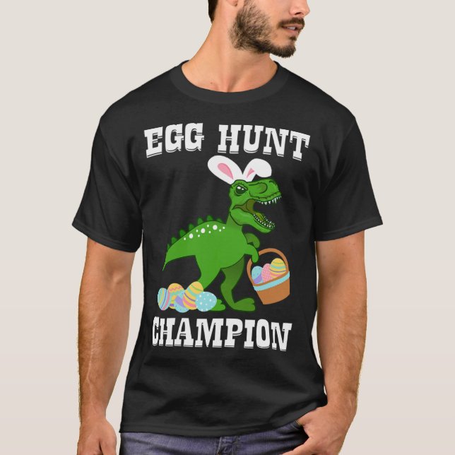 OsterEGG HUNT CHAMPION T Rex Dinosaur Bunny Funn T-Shirt (Vorderseite)