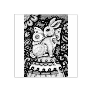 OSTEREI-FAIRE, FANTASY RABBIT RUBBER-BRIEFMARKE GUMMISTEMPEL
