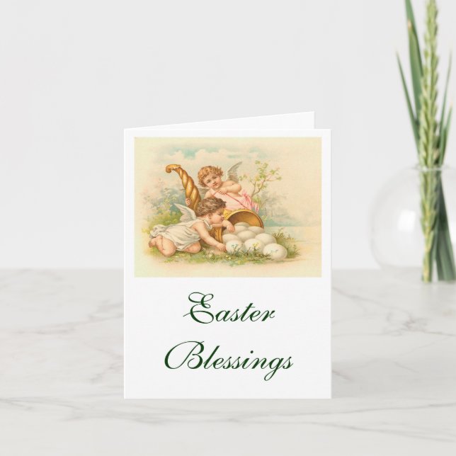 Osterei-Fülle-Vintage Landschaft Feiertagskarte (Vorderseite)