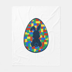 Osterei-Hase Jungen Mädchen Familie Bausteine  Fleecedecke