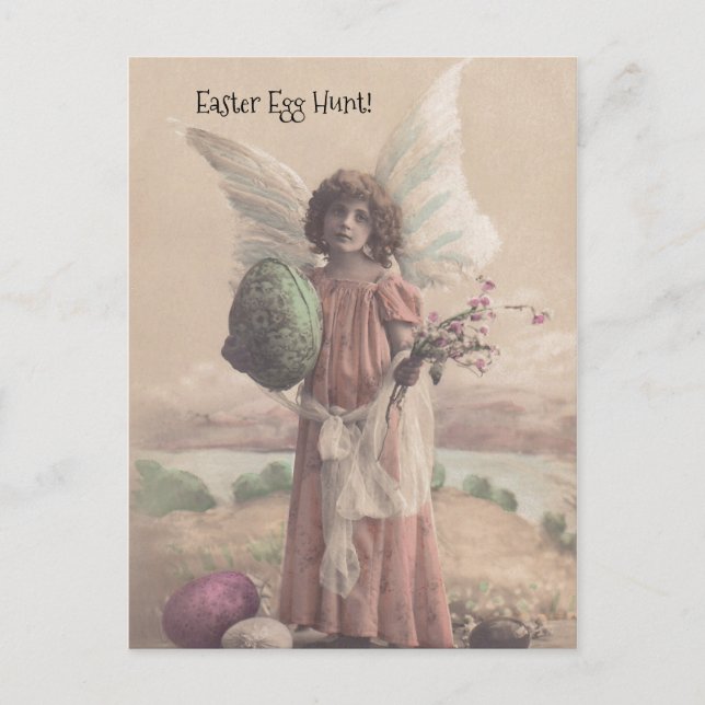 Osterei-Jagd-Engels-versteckende Party Feiertagspostkarte (Vorderseite)