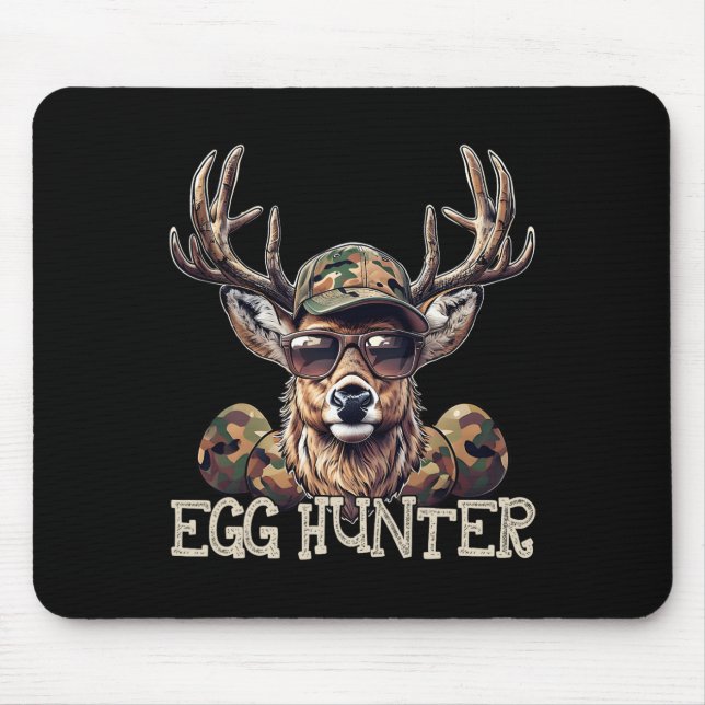 Osterei-Jäger-Hirsch-Bock-Tarnkappe Hirschjagd Ost Mousepad (Vorne)