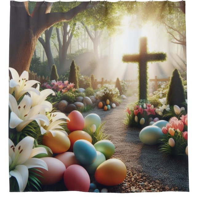 Osterei/Lilly Duschvorhang (Vorderseite)