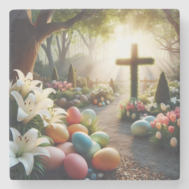 Osterei/Lilly Steinuntersetzer (Vorderseite)