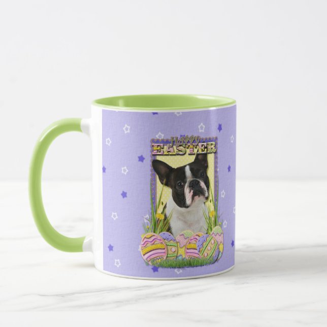 Osterei-Plätzchen - Boston Terrier Tasse (Links)