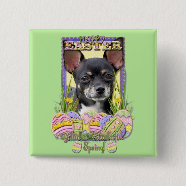 Osterei-Plätzchen - Chihuahua Button (Vorderseite)